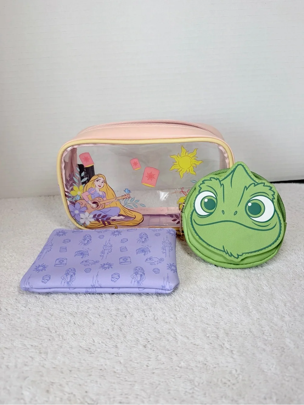 Disney Princess Rapunzel & Pascal 3 PC. Clear Cosmetic Set